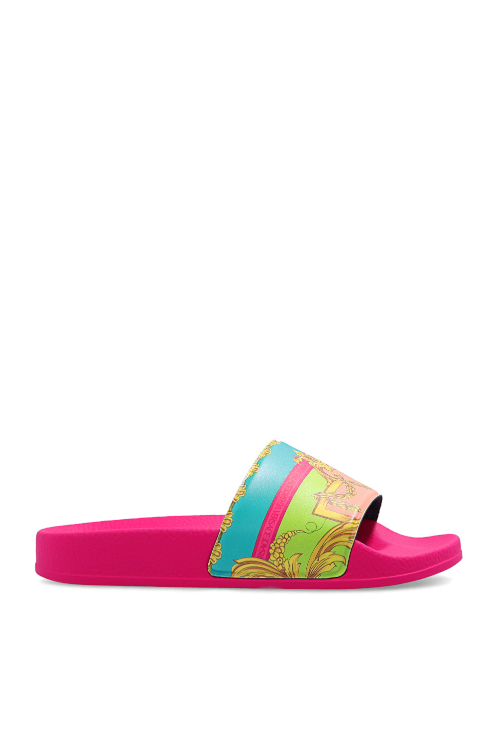 versace glitter slides