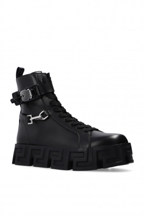 Versace Timberland knitted-upper high top sneakers