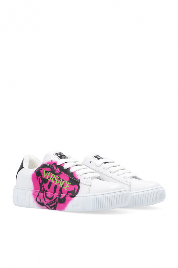 Versace Kids Dolce & Gabbana crystal embellished high-top sneakers