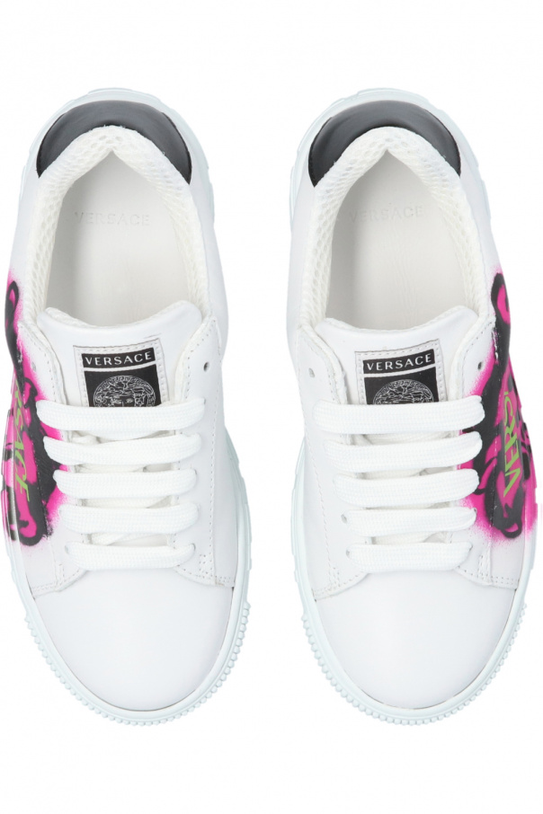 Versace Kids Dolce & Gabbana crystal embellished high-top sneakers