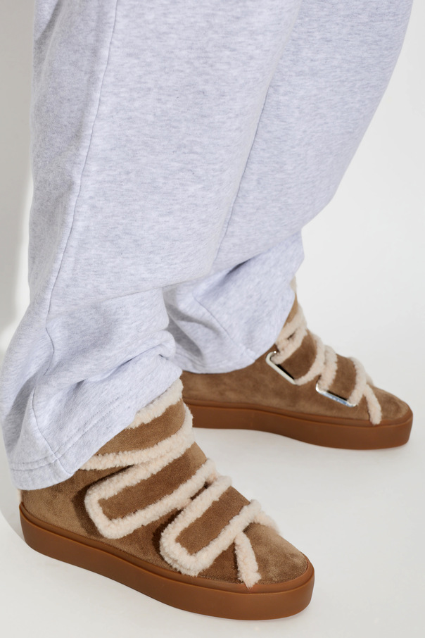 Inuikii “Shearling Velcro Wedge” wedge shoes
