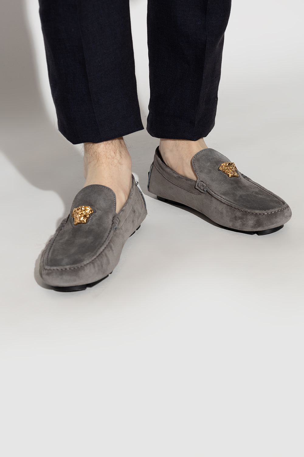 Versace ‘La Medusa’ suede moccasins