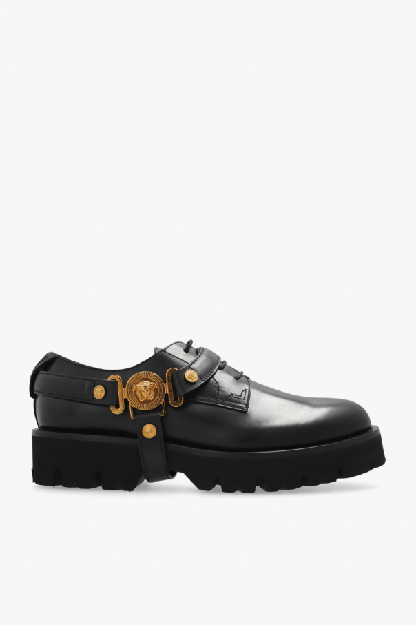 Versace Leather Derby pinkorange shoes