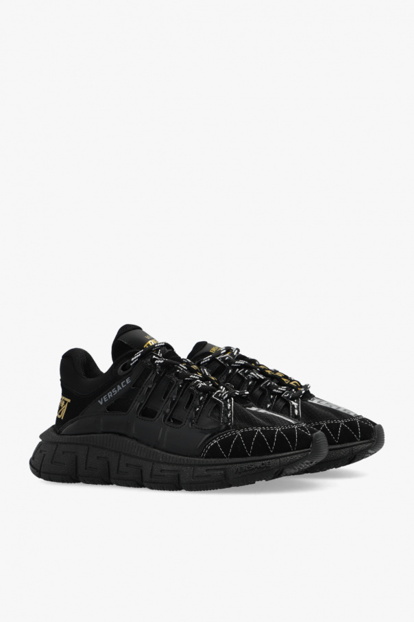 Versace Kids Mallet lace-up leather sneakers
