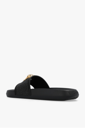 Versace logo-plaque platform wedge sandals