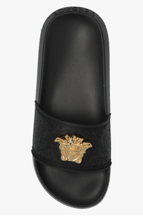 Versace logo-plaque platform wedge sandals