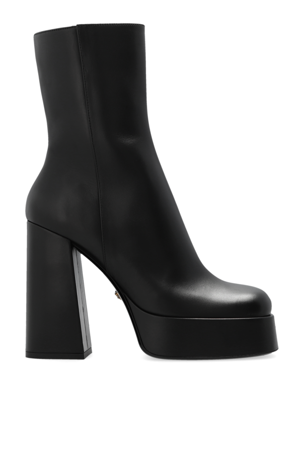 ‘Aevitas’ heeled boots in leather od Versace