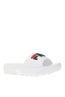Fila WHITE ‘Disruptor’ slides with logo