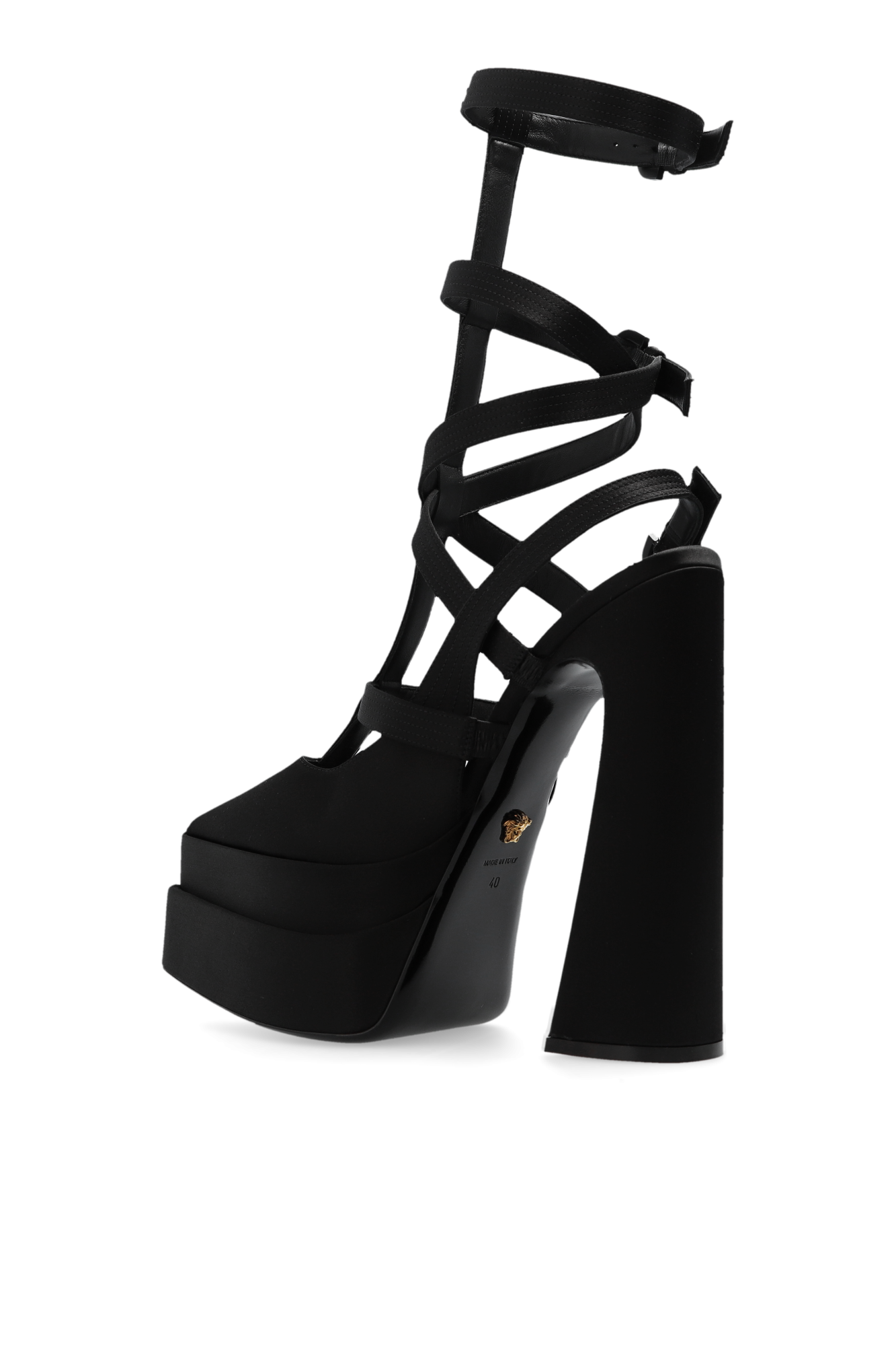 Versace double-strap sandals Nero