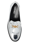 Versace SILVER Leather loafers