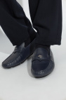 Versace NAVY BLUE Leather moccasins