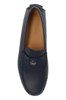 Versace NAVY BLUE Leather moccasins