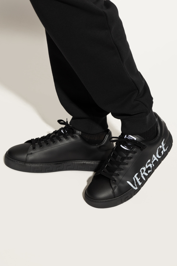 Versace Deportivas de cuero con logotipo