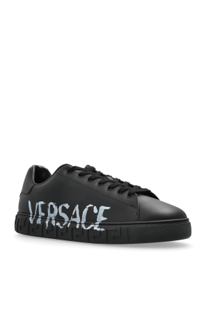 Versace Deportivas de cuero con logotipo