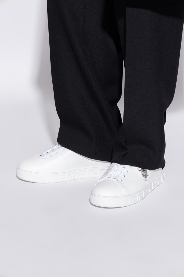 Versace Zapatillas deportivas de cuero con apliques