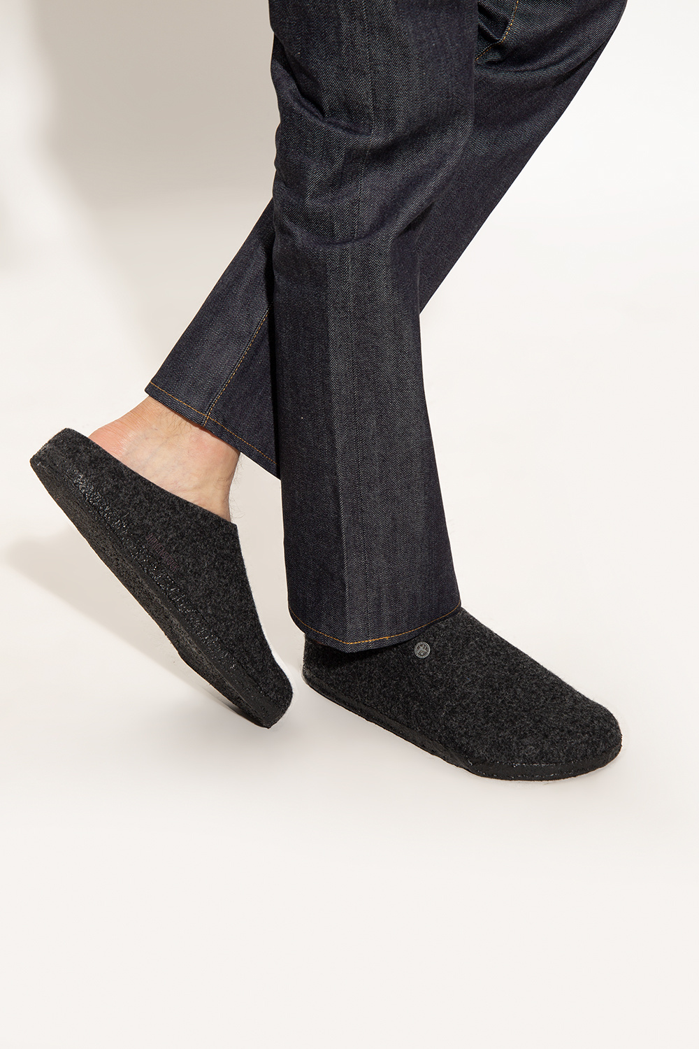 Birkenstock ‘Zermatt Rivet’ felt slides