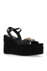 Versace BLACK Wedge Sandals