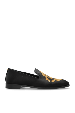 Satynowe buty typu `loafers`