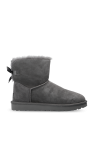 UGG GREY 'W Mini Bailey Bow II' suede snow boots