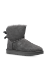 UGG GREY 'W Mini Bailey Bow II' suede snow boots