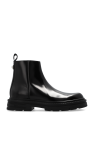 Versace BLACK Leather ankle boots