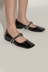 Versace BLACK Leather Ballet Flats