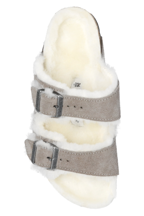 Birkenstock ‘Arizona Fur’ suede slides