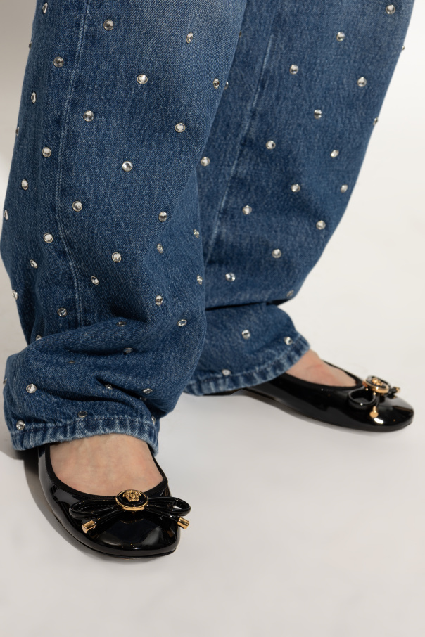 Versace Leather ballet flats