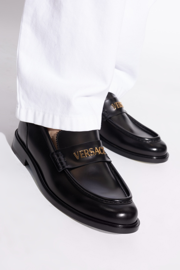 Versace Lederne Schuhe im Loafers-Stil