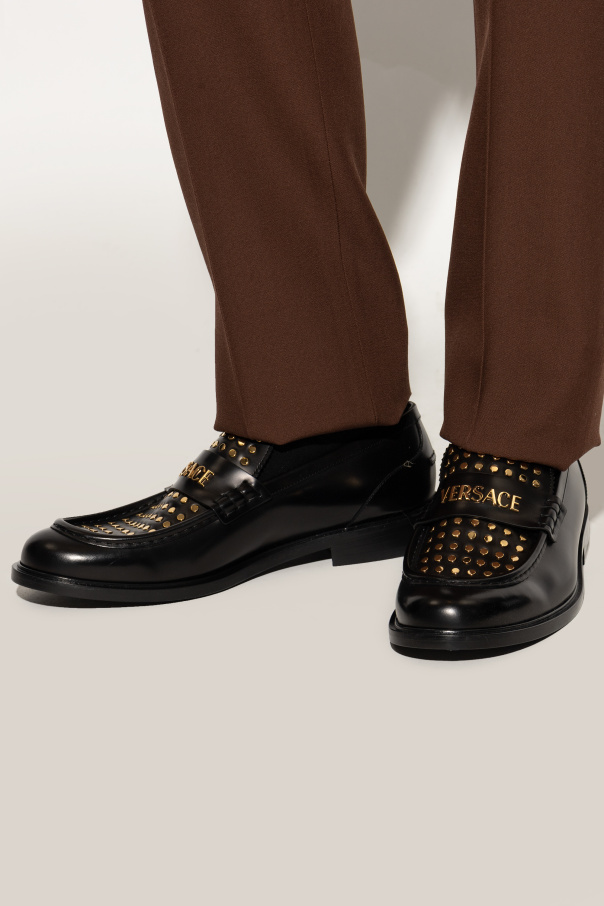 Versace Zapatos de cuero tipo loafers