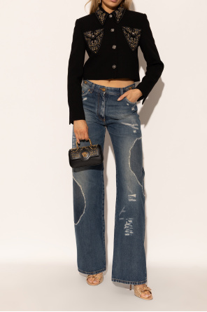 Versace Heeled mules with shimmering crystals