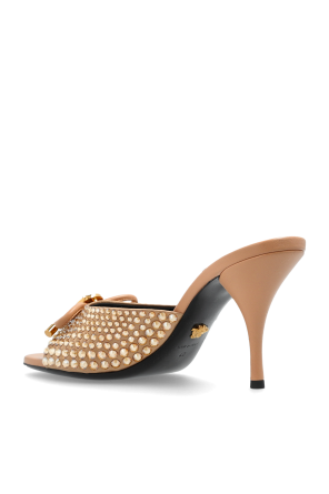 Versace Heeled mules with shimmering crystals
