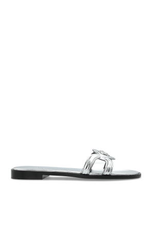 Leather slides