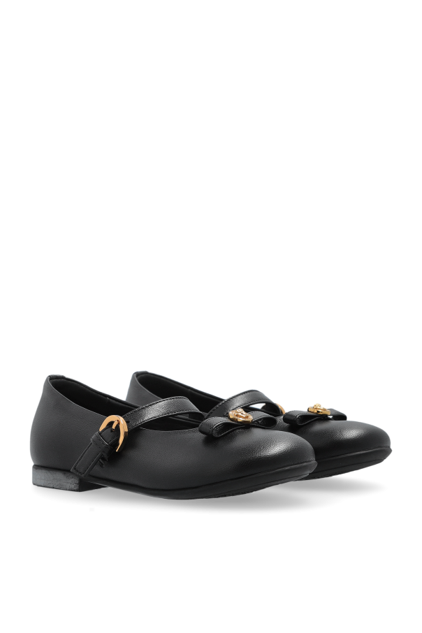 Versace Kids Leather ballerinas