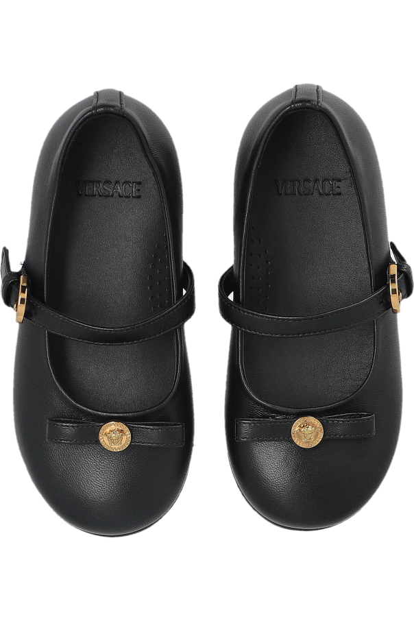 Versace Kids Leather ballerinas