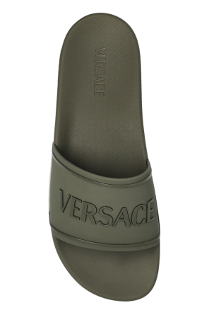 Versace Rubber flip-flops with a raised logo