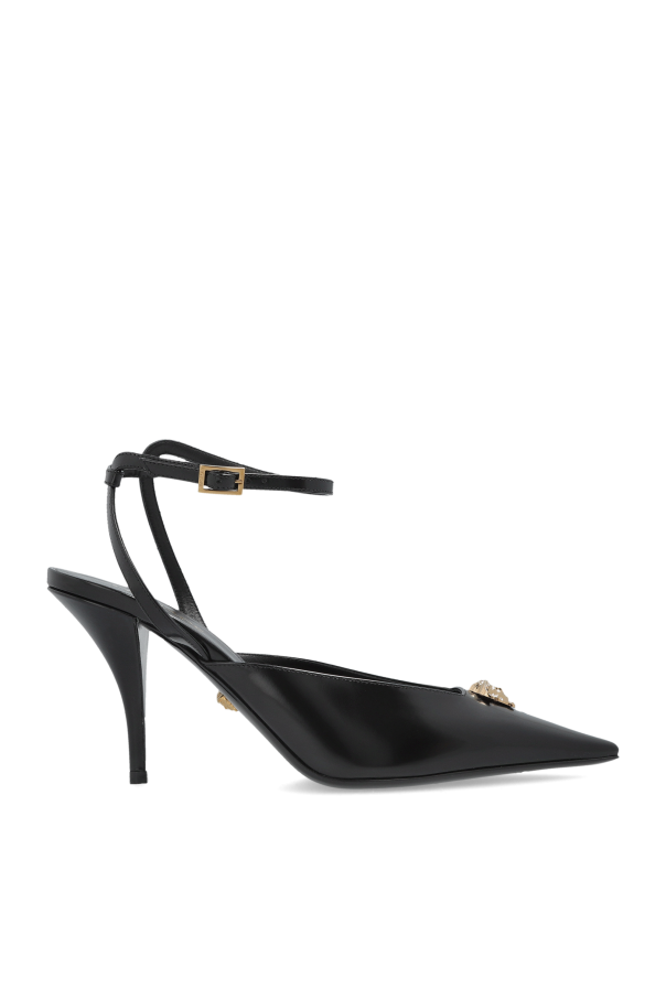Leather high-heeled shoes od Versace