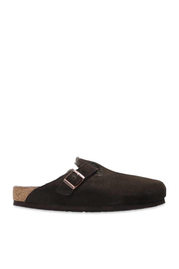 Birkenstock ‘Boston VL Shearling’ suede slides