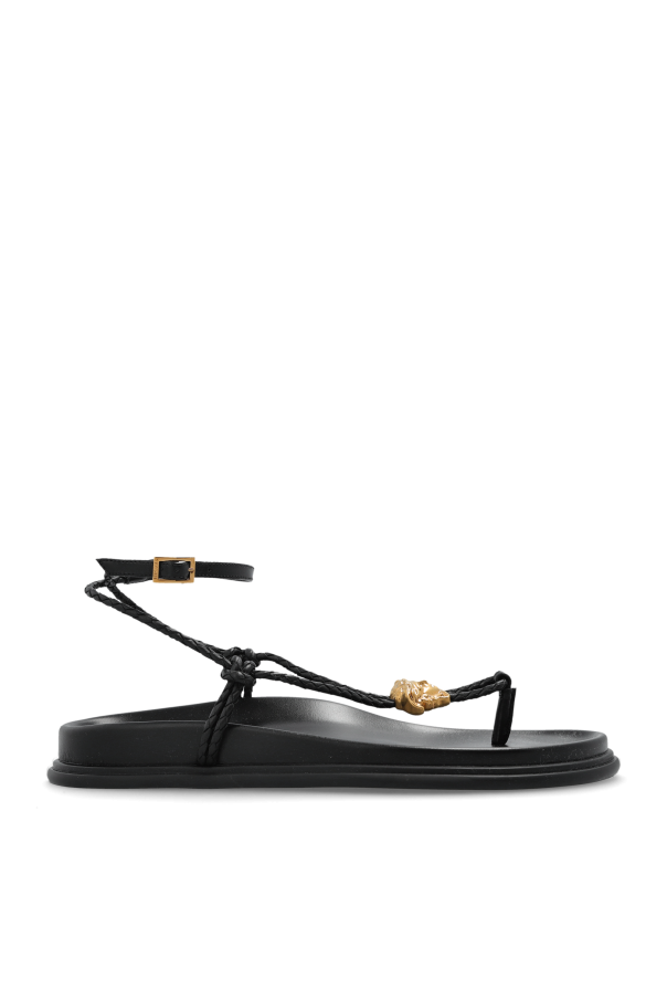 Leather sandals with Medusa head od Versace