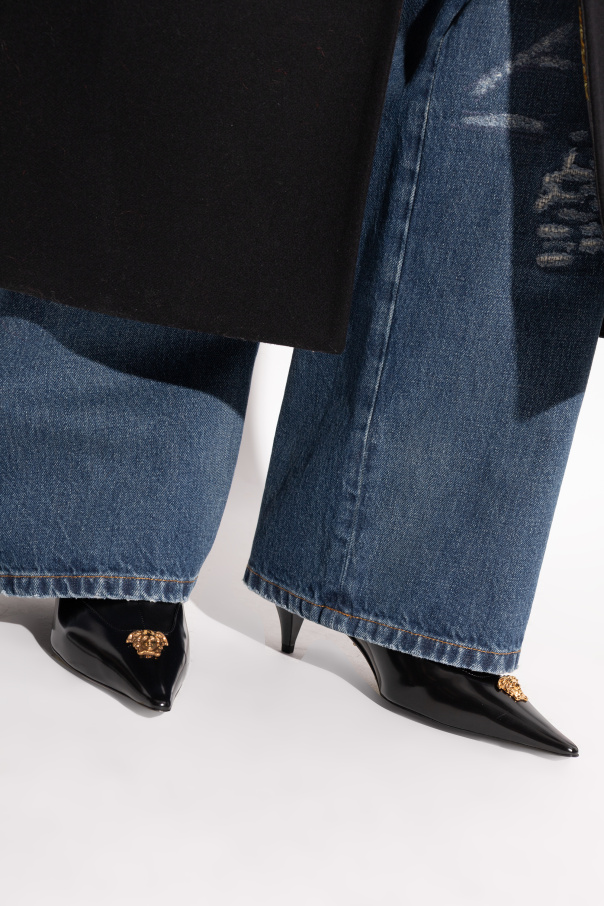 Versace Leather ankle boots with heels