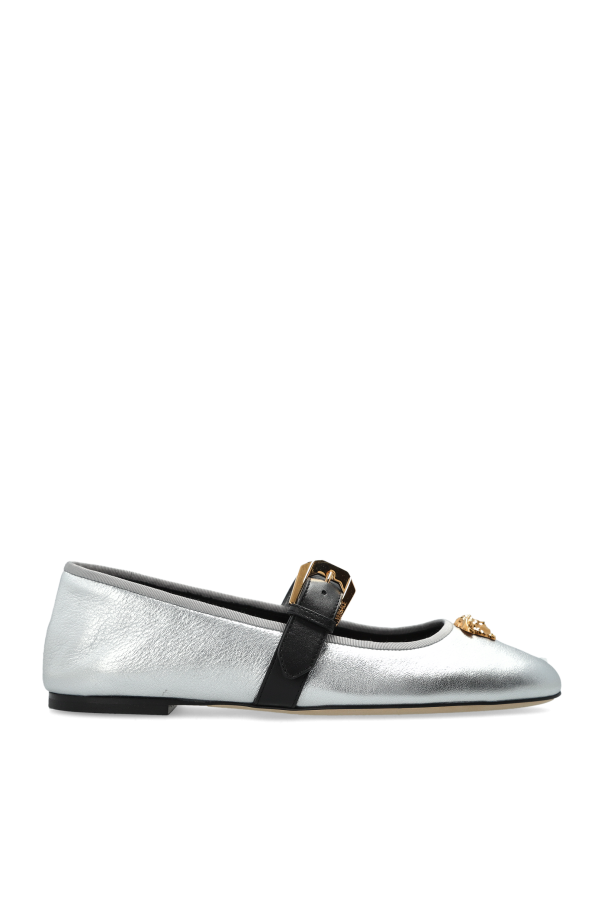 Leather ballerinas with Medusa head od Versace