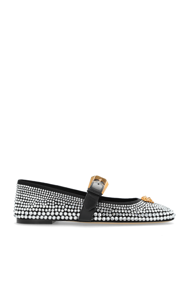 Ballet flats with shimmering crystals od Versace