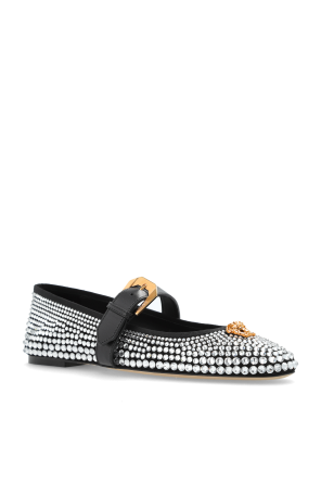 Versace Bailarinas con cristales brillantes