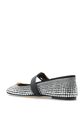 Versace Bailarinas con cristales brillantes