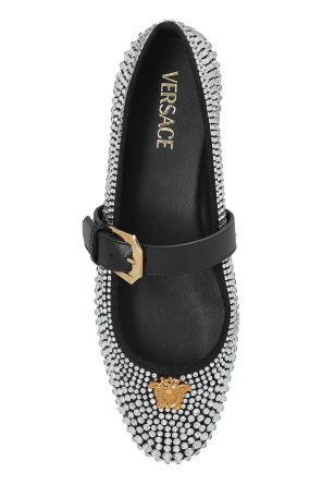 Versace Bailarinas con cristales brillantes