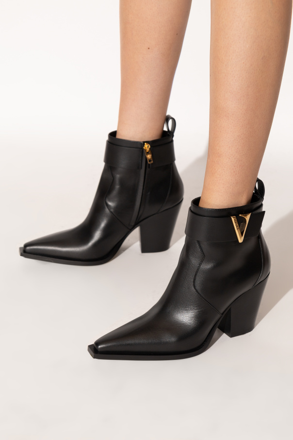 Versace Leather heeled ankle boots