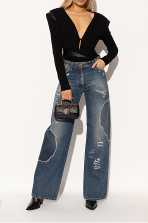 Versace Leather heeled ankle boots