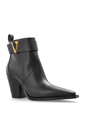 Versace Leather heeled ankle boots