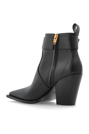 Versace Leather heeled ankle boots