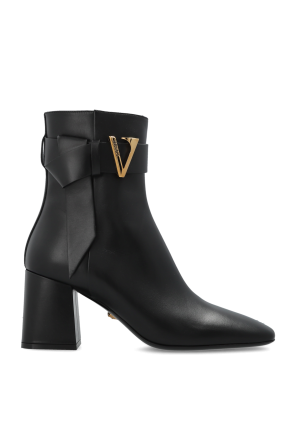 Leather heeled ankle boots